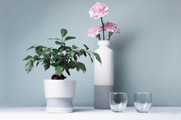 1 - ERODI Vase Hvid / Gr&aring;