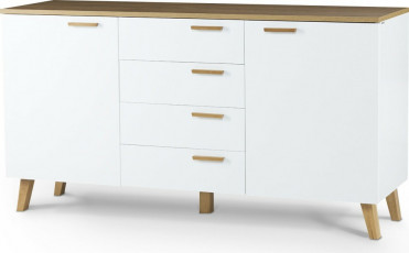 2 - FRISK Kommode Hvid / Eg