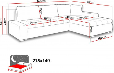 Grå Moderno Trend mini sofa og sovesofa Grå Moderno Trend mini sofa og sovesofa