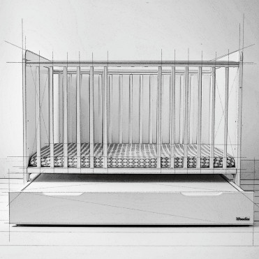Woodies CLASSIC BED - 2 i 1 tremmeseng Woodies CLASSIC BED - 2 i 1 tremmeseng