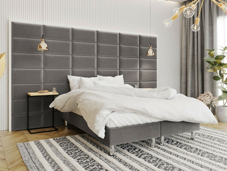 LUX II Boxmadras i grå velour