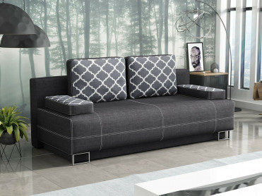 OPTIMA Sovesofa i sort farve med m&oslash;nstrede puder