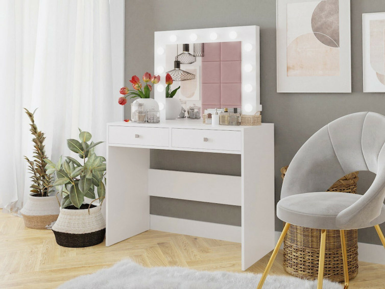 FANYL Makeupbord spejl med LED-belysning