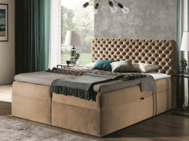 CHESTERFIELD Kontinentalseng i beige velour