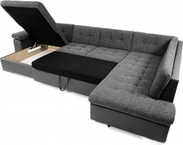 NORDIC U-Sofa med sovefunktion og opbevaring