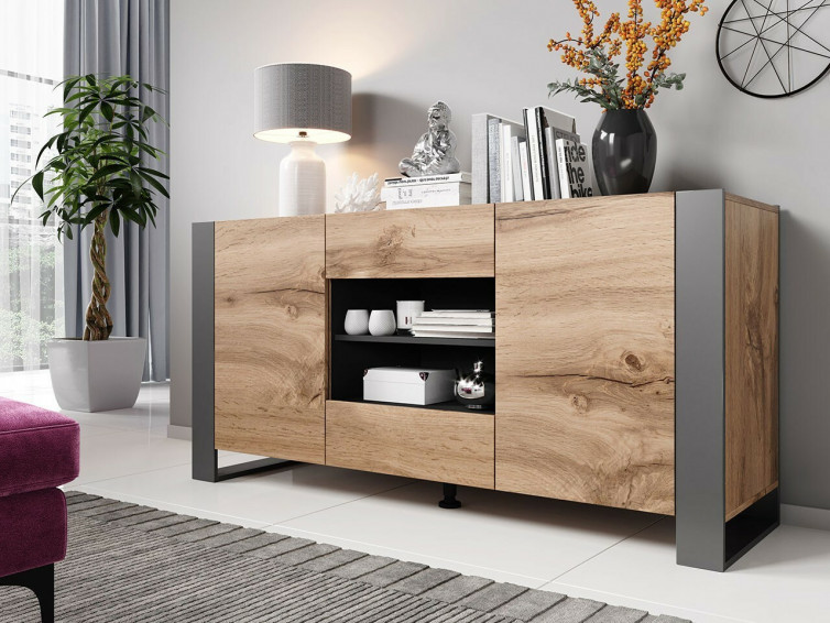 Kommode i loft stil i træ farve