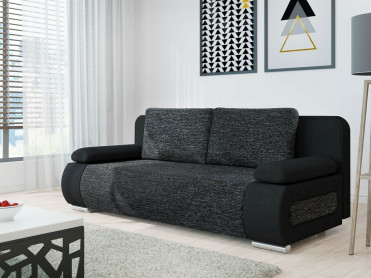 ERNAS Sovesofa i sort og mørkt vævet stof ERNAS Sovesofa i sort og mørkt vævet stof