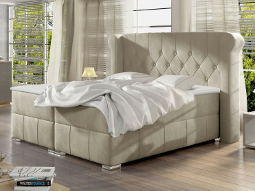 MASSIMO Kontinentalseng i creme beige ecru velour