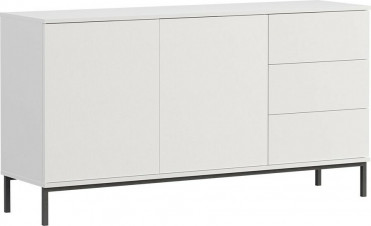 Hvid kommode 150cm bredt med sorte ben
