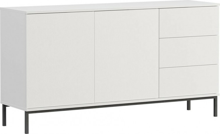 Hvid kommode 150cm bredt med sorte ben