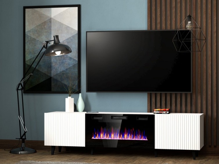 PAFOS TV bænk med pejs