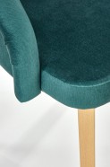 gr&oslash;n TOLEDO Velour Stol med ben i massivt b&oslash;getr&aelig;