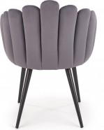 grå CROWN velour stol i unikt design med sorte ben grå CROWN velour stol i unikt design med sorte ben