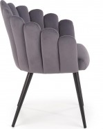 grå CROWN velour stol med ben i sortmalet stål grå CROWN velour stol med ben i sortmalet stål