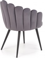 CROWN grå velour stol med ben i sort pulverlakeret stål CROWN grå velour stol med ben i sort pulverlakeret stål