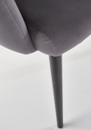 CROWN grå lænestol i velour med sorte ben CROWN grå lænestol i velour med sorte ben