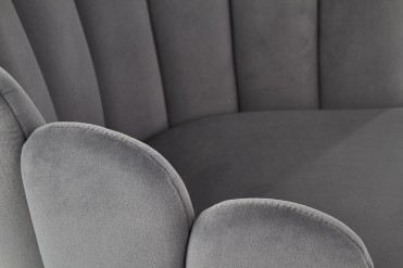 CROWN grå stol samt lænestol i velour CROWN grå stol samt lænestol i velour