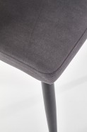 grå GEORGIANA Velour Stol med sorte ben