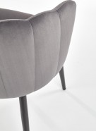 GEORGIANA grå velour stol detaljebillede