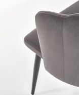 grå GEORGIANA velour stol detaljebillede