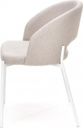 COLLIN stol i beige vævet stof med ben i hvidfarvet stål COLLIN stol i beige vævet stof med ben i hvidfarvet stål