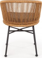 ANNE rattan stol med armlæn og ben i sort pulverlakeret stål samt grå pude ANNE rattan stol med armlæn og ben i sort pulverlakeret stål samt grå pude