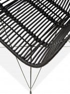 JERRY stol i naturlig rattan med ben i sort pulverlakeret st&aring;l