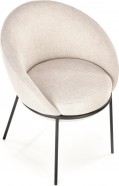 moderne ELAINE designer stol i beige vævet stof med ben i sort pulverlakeret stål moderne ELAINE designer stol i beige vævet stof med ben i sort pulverlakeret stål