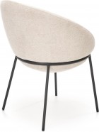 ELAINE moderne designer stol i beige med ben i sortmalet stål ELAINE moderne designer stol i beige med ben i sortmalet stål