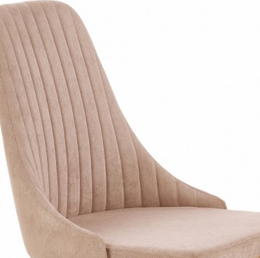 RACHEL Spisebordsstol polstret i beige quiltet stof RACHEL Spisebordsstol polstret i beige quiltet stof
