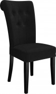 ELLEN II quiltet stol i sort velour med ben i sort ELLEN II quiltet stol i sort velour med ben i sort