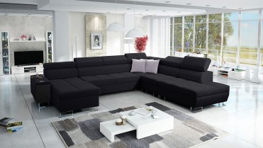 MORENA venstrevendt u-sofa i sort farve