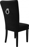 MAKORE sort spisebordsstol i sort velour med kromfarvede detaljer