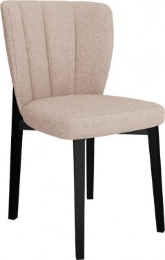 TYLER sort spisebordsstol polstret i varm beige ecru farve