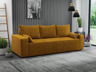 LIVE Sovesofa i honning riflet fl&oslash;jl