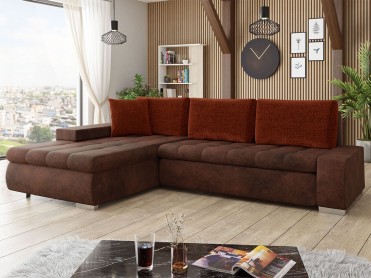 ORKAN Chaiselong sofa i brune farver