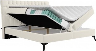 MADISON dobbelt seng med opbevaring i beige med komfortable madrasser MADISON dobbelt seng med opbevaring i beige med komfortable madrasser