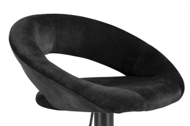 moderne BALTIS sort velour barstol med regulerbart ben