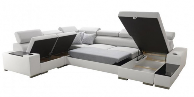 stor PERSEO U-Sofa med sovefunktion og opbevaringsrum stor PERSEO U-Sofa med sovefunktion og opbevaringsrum