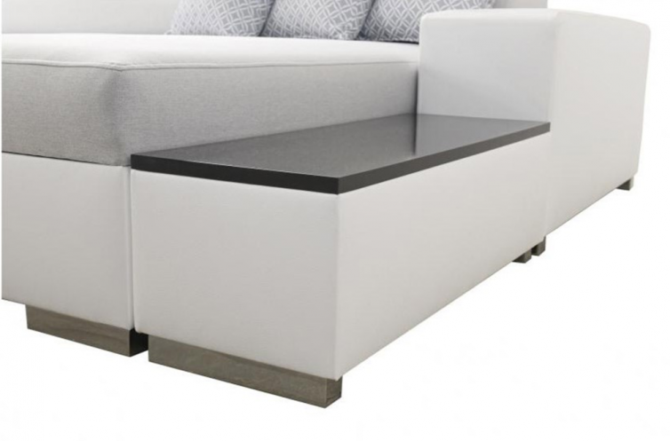 PERSEO U-Sofa med praktisk hylde
