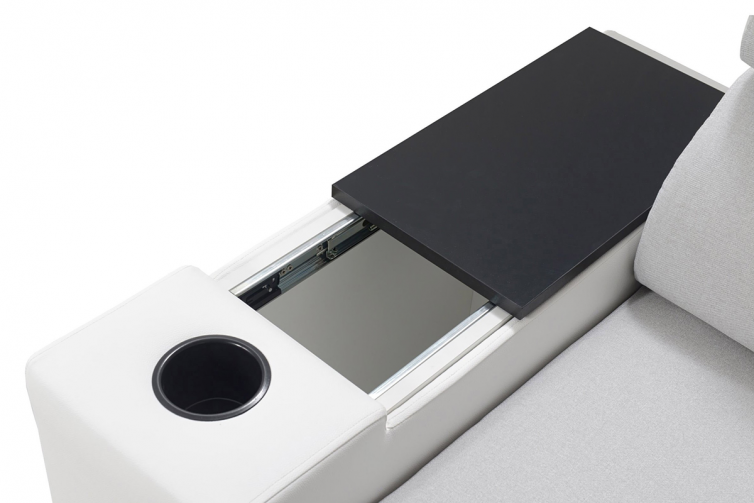 PERSEO U-Sofa med smart skuffe og kopholder