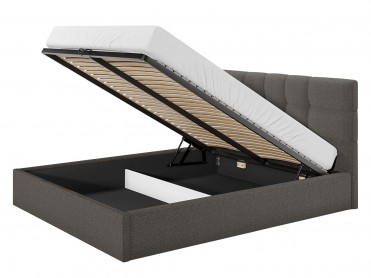 SWIFT II seng med sort metalramme og opbevaringsrum