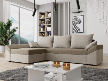 DANTE II Chaiselong sofa detaljebillede i beige farver
