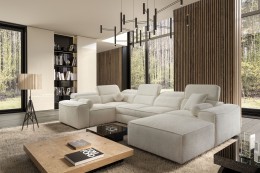 VITO IV U-sofa med flytbar puf