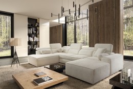 VITO VI U-sofa med flytbar puf