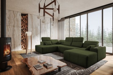 MINDY VI U-sofa med flytbar...