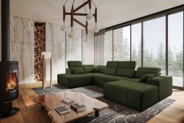 MINDY VI U-sofa med flytbar puf med indbygget opbevaring