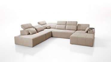 MINDY X U-sofa med flytbar puf