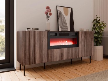 LUVEO Kommode med el-pejs