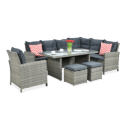 IBIZA Hjørnesofa med Lænestol i polyrattan Grey